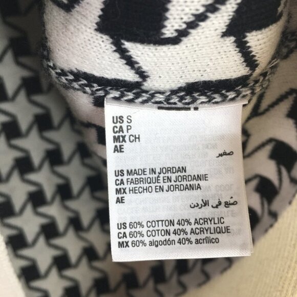 Charter Club checkered  sweater black/cream size S - Picture 5 of 6